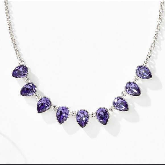 LAST ONE!  Touchstone Crystal teardrop necklace. Purple - the hot color!! - Picture 1 of 2